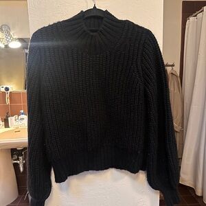 Doen Black Ribbed Women's Sweater